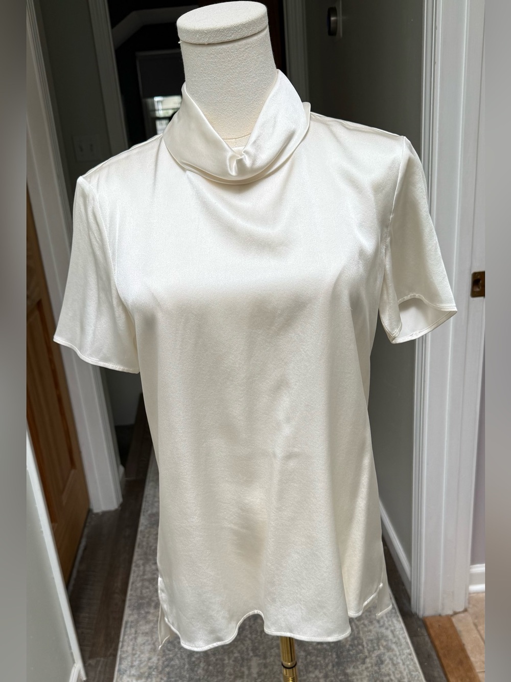 Hugo Boss mock neck silk blend IIesha blouse